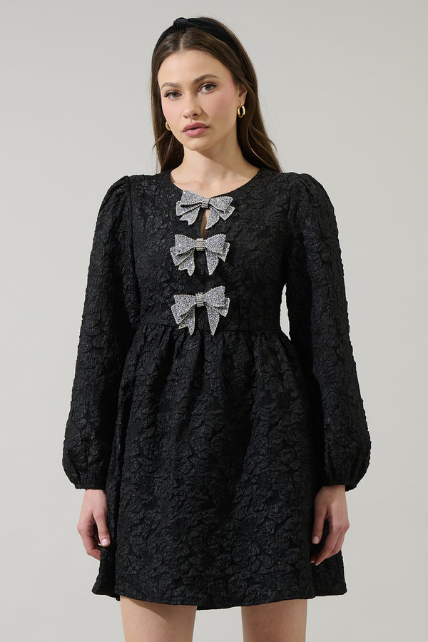 Sugarlips Arielle Jacquard Glow Bow Dress