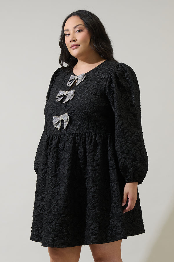 Sugarlips Arielle Jacquard Glow Bow Dress Curve