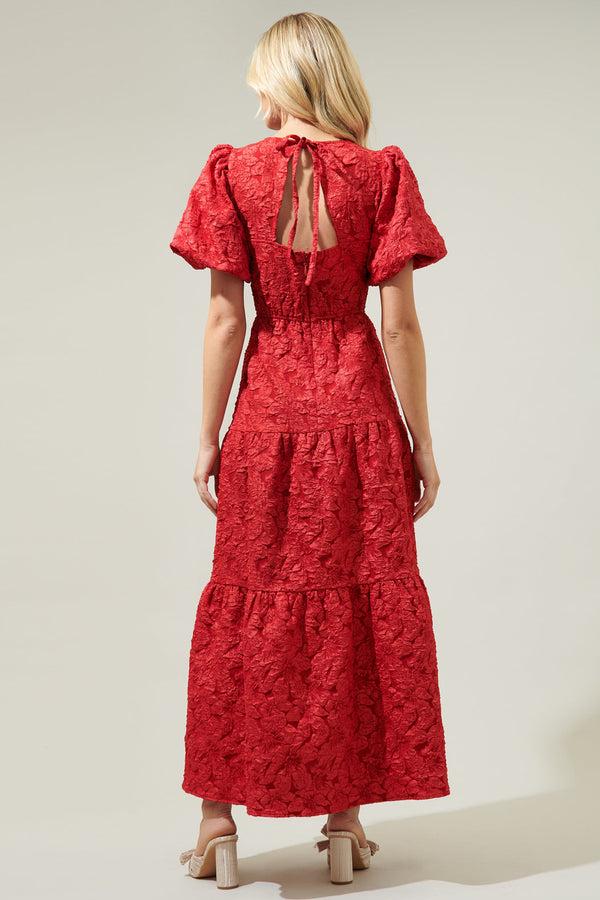 Sugarlips Arielle Jacquard Maxi Tiered Dress