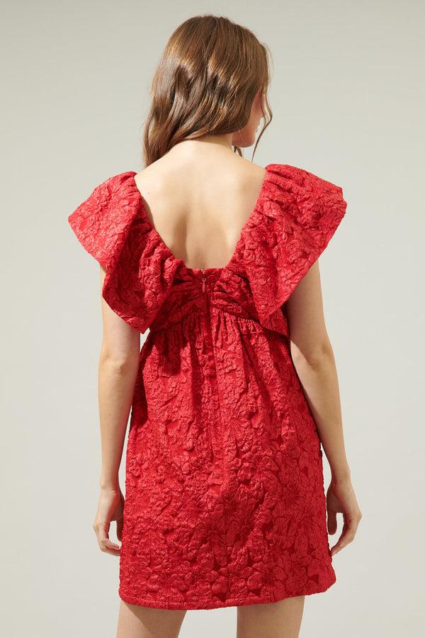 Sugarlips Arielle Jacquard Mini Babydoll Dress