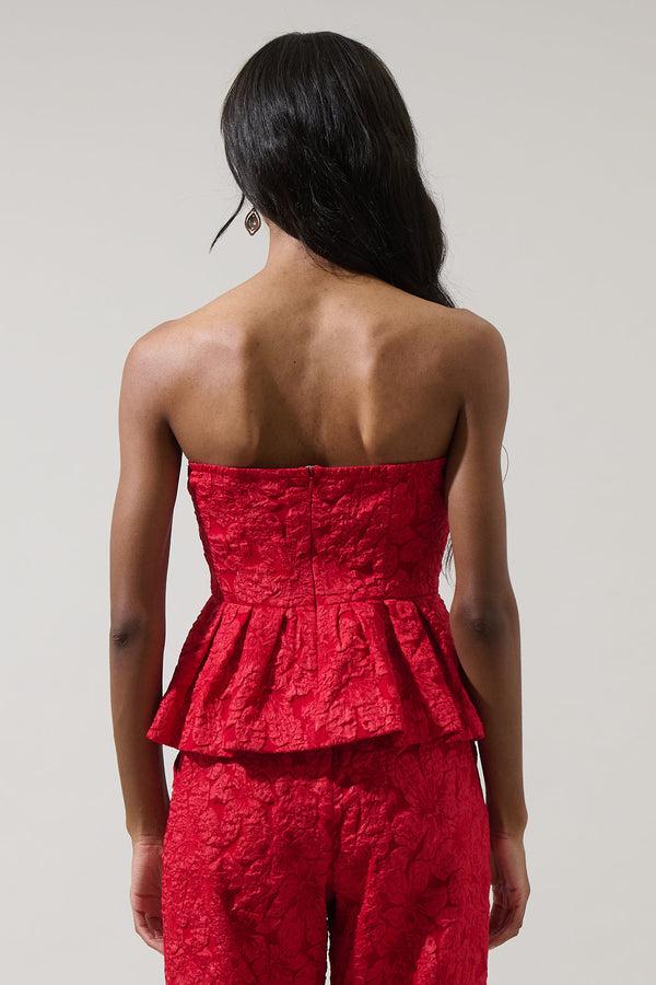 Sugarlips Arielle Jacquard Senny Peplum Top