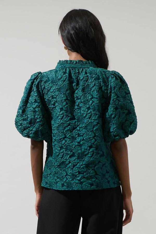 Sugarlips Arielle Jacquard Split Neck Top