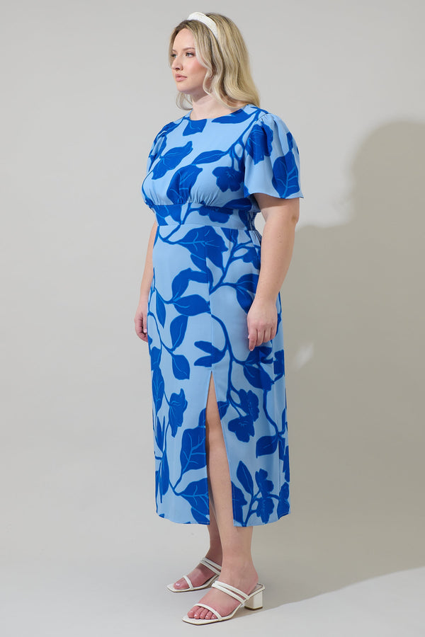 Sugarlips Ariya Garden Bloom Midi Dress Curve