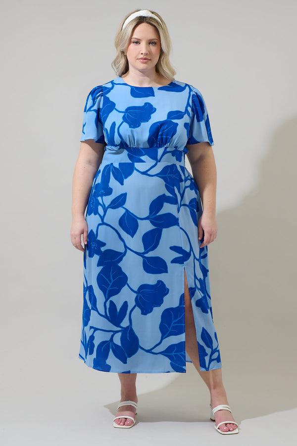 sugarlips Ariya Garden Bloom Midi Dress Curve