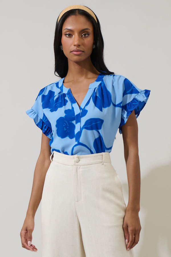 sugarlips Ariya Garden Leyla Ruffle Blouse