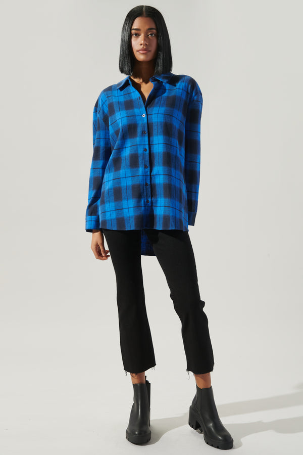 Sugarlips Arlee Plaid Boyfriend Flannel Shirt
