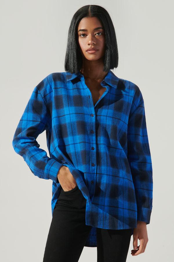 sugarlips Arlee Plaid Boyfriend Flannel Shirt