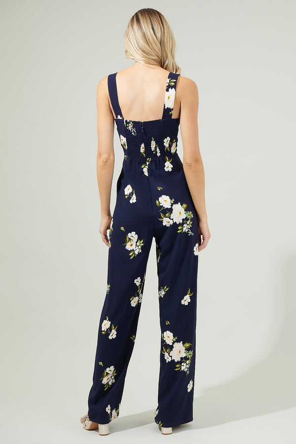 Sugarlips Arlene Floral Smocked Jumpsuit