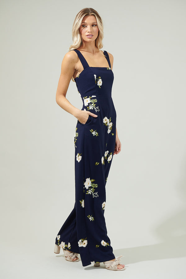 Sugarlips Arlene Floral Smocked Jumpsuit