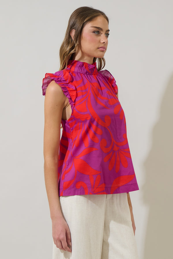 Sugarlips Arona Floral Zoie Ruffle Top