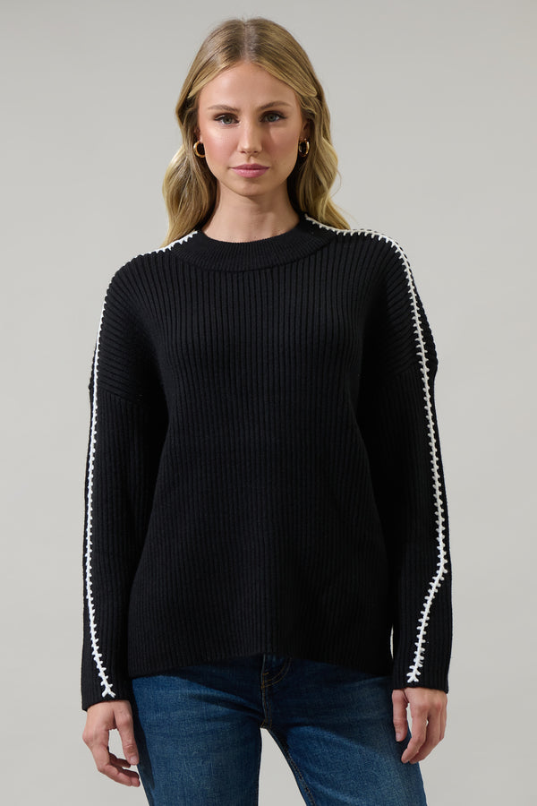 sugarlips Artesia Crewneck Whipstitch Sweater