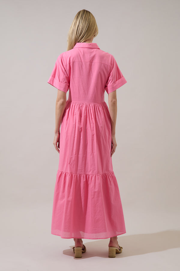 Sugarlips Astera Collared Button Up Maxi Dress