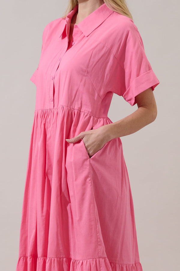 Sugarlips Astera Collared Button Up Maxi Dress