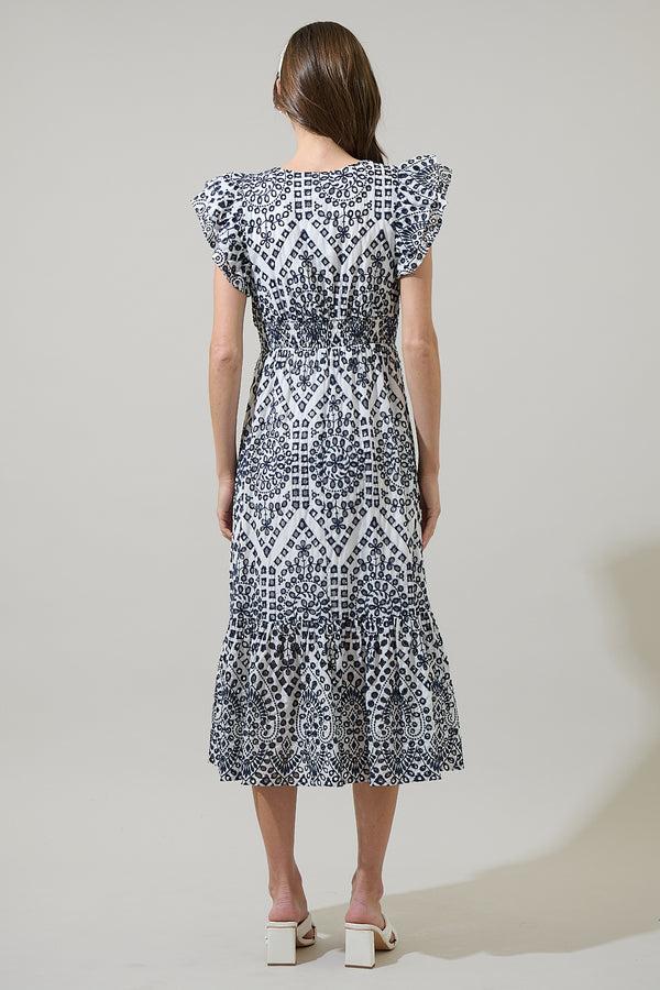 Sugarlips At Sea Eyelet Zayla Midi Dress