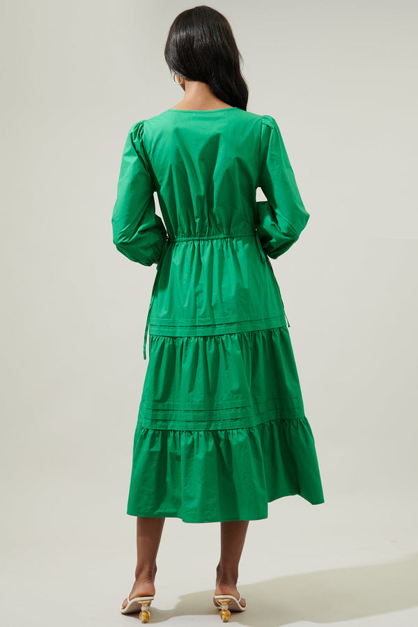 Sugarlips Atelier Poplin Tiered Midi Dress