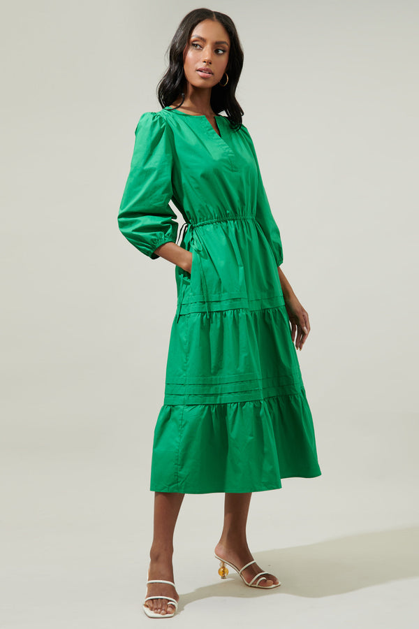 Sugarlips Atelier Poplin Tiered Midi Dress