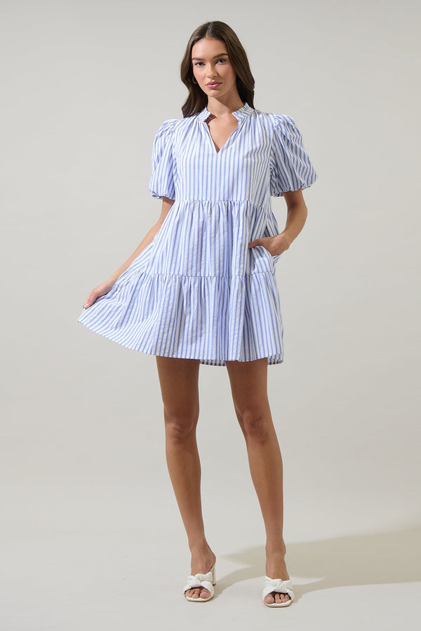 Sugarlips Audry Striped Jacey Babydoll Mini Dress