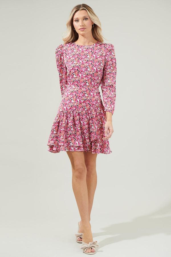 Sugarlips Aura Floral Ruffle Mini Dress