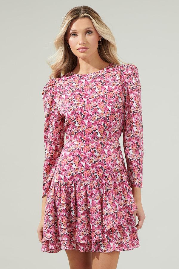 sugarlips Aura Floral Ruffle Mini Dress