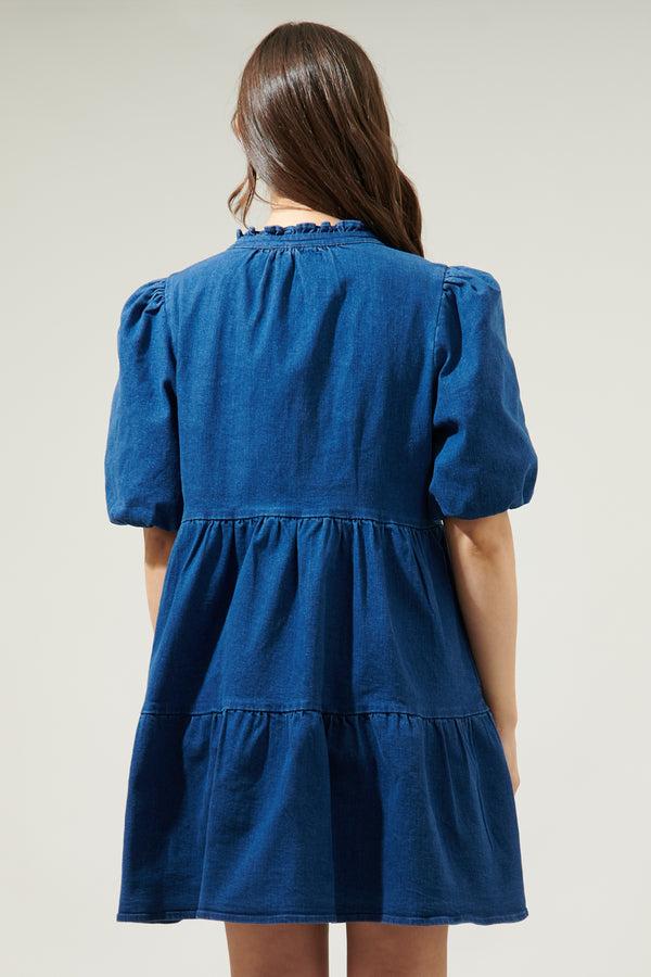 Sugarlips Aura Jacey Babydoll Denim Mini Dress