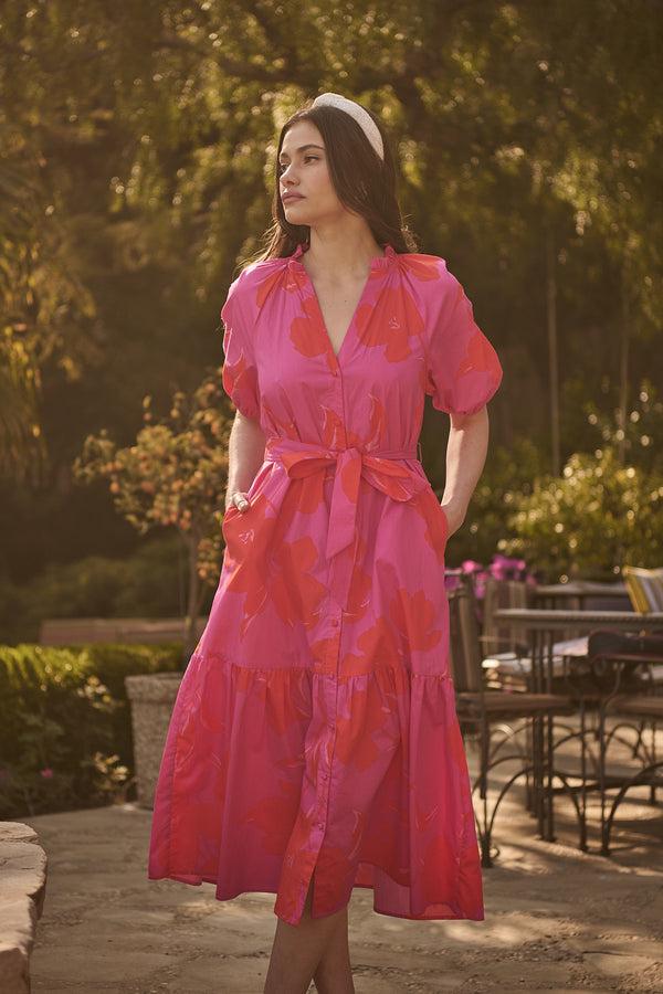 sugarlips Aurea Floral Wynette Tiered Midi Dress