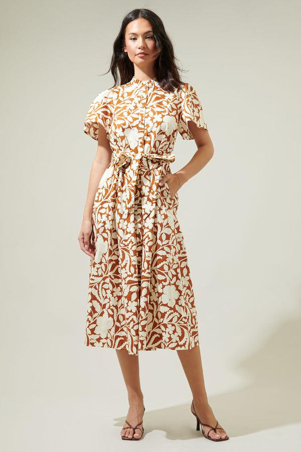 Sugarlips Aurelia Floral Babydoll Midi Dress