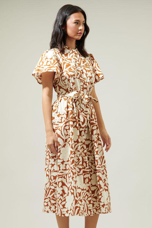 Sugarlips Aurelia Floral Babydoll Midi Dress
