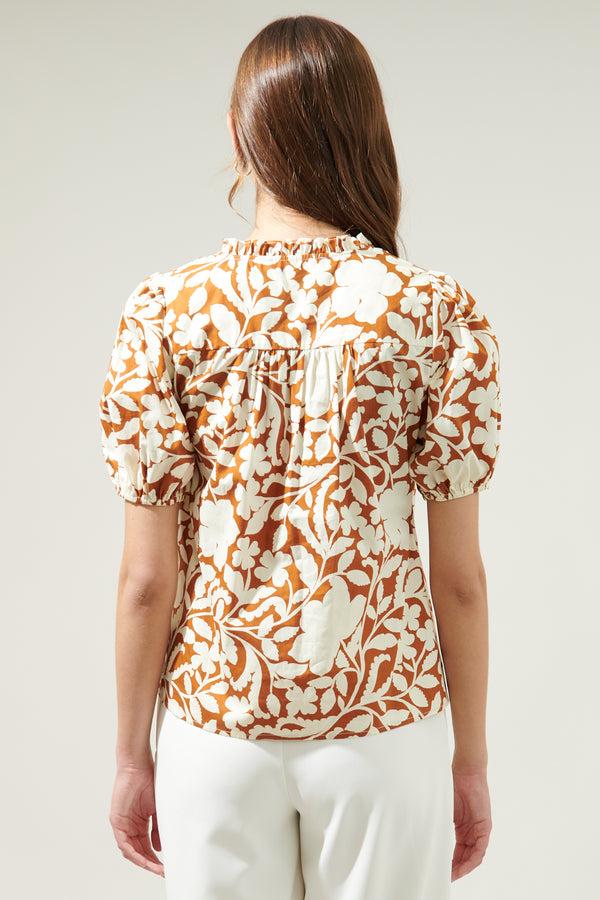 Sugarlips Aurelia Floral Kenni Split Neck Top