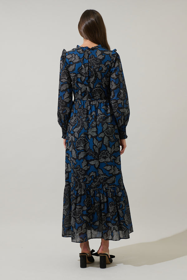 Sugarlips Aurina Floral Kezia Ruffle Midi Dress