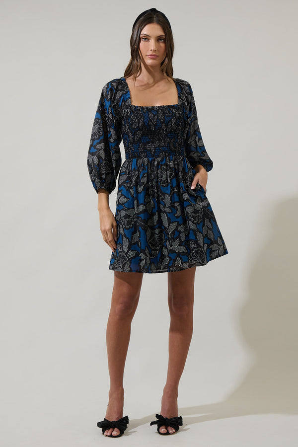 Sugarlips Aurina Floral Niko Smocked Mini Dress