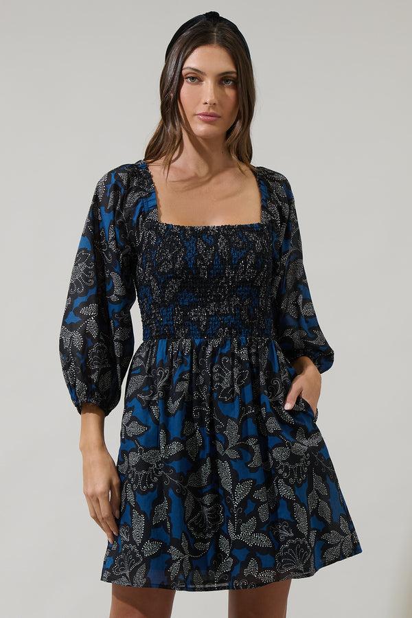 sugarlips Aurina Floral Niko Smocked Mini Dress