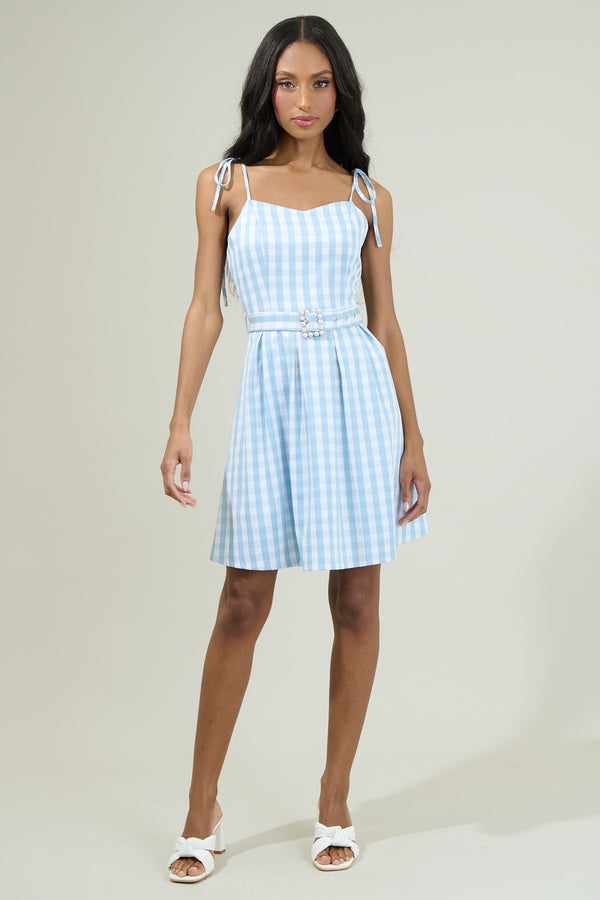Sugarlips Aurora Checker Pleated Mini Dress