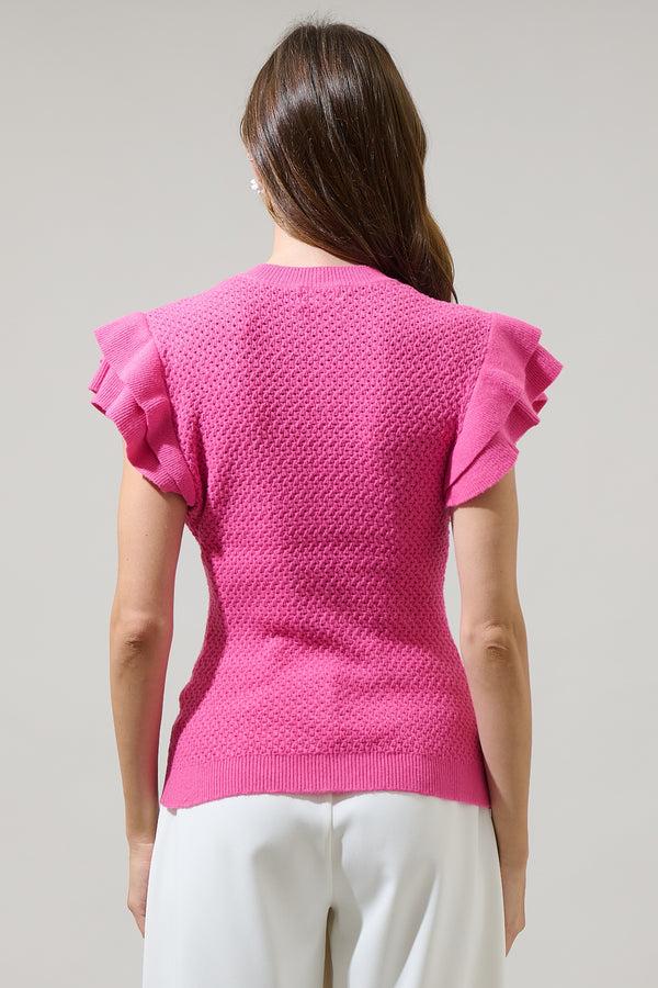 Sugarlips Avaya Pointelle Ruffle Top