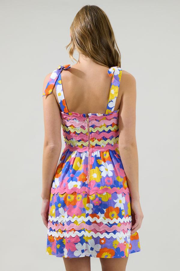 Sugarlips Avelia Floral Evi Smocked Mini Dress