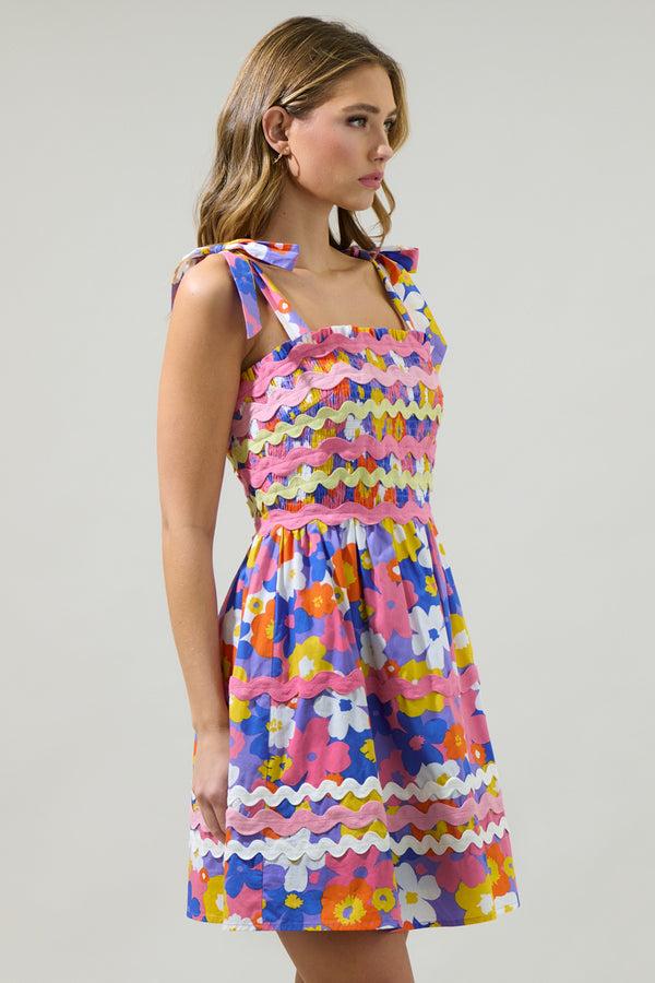 Sugarlips Avelia Floral Evi Smocked Mini Dress