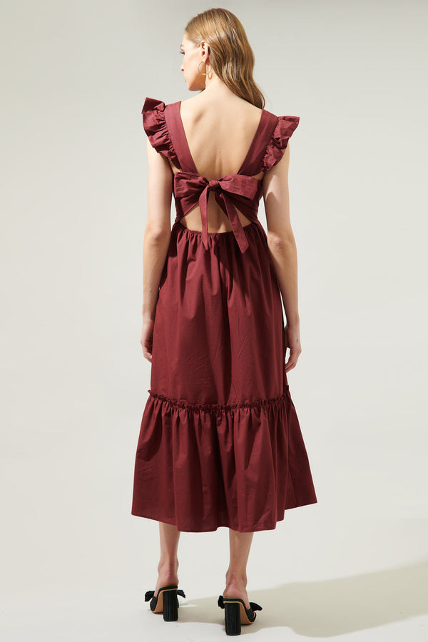Sugarlips Avila Poplin Tie Back Midi Dress