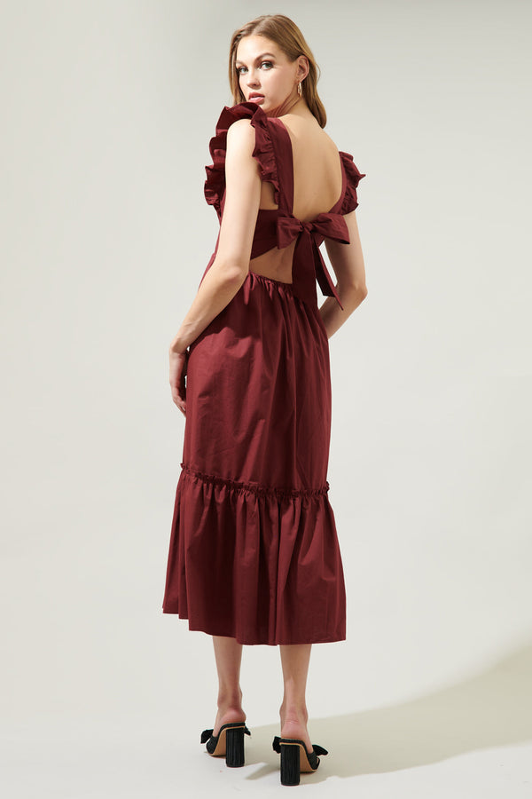 Sugarlips Avila Poplin Tie Back Midi Dress