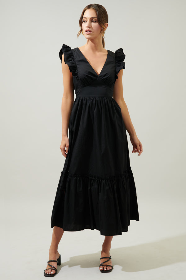 Sugarlips Avila Poplin Tie Back Midi Dress