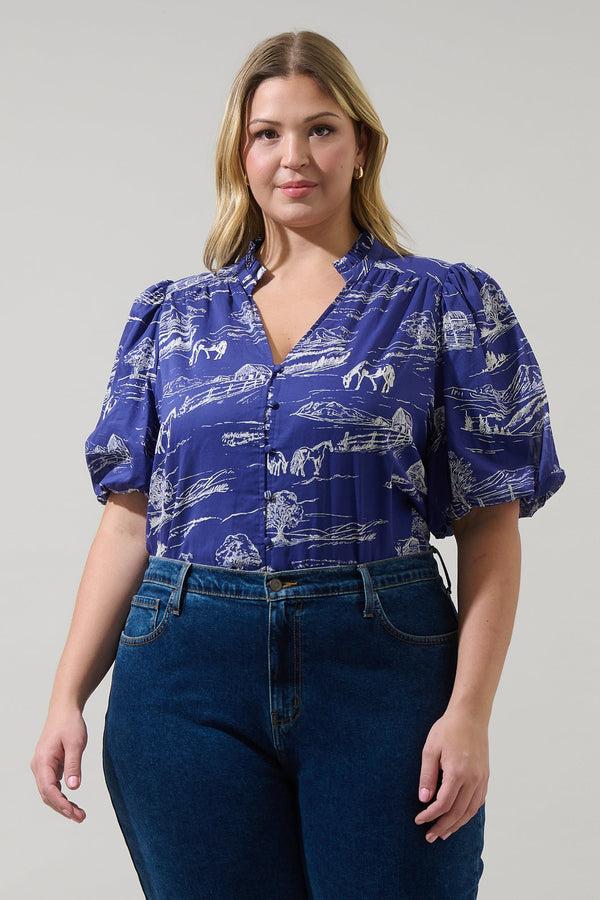 sugarlips Avon Town Idara Button Down Top Curve