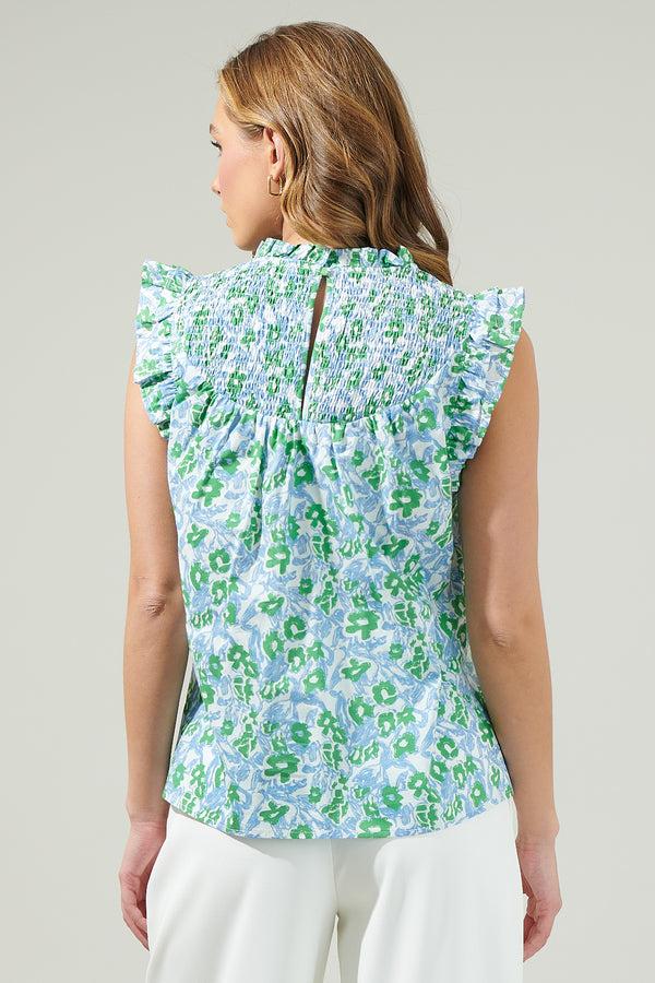 Sugarlips Ayana Floral Ruffle Smocked Top