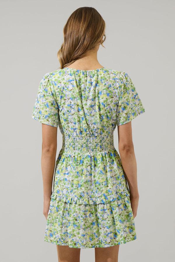 Sugarlips Aylin Eyelet Smocked Mini Dress