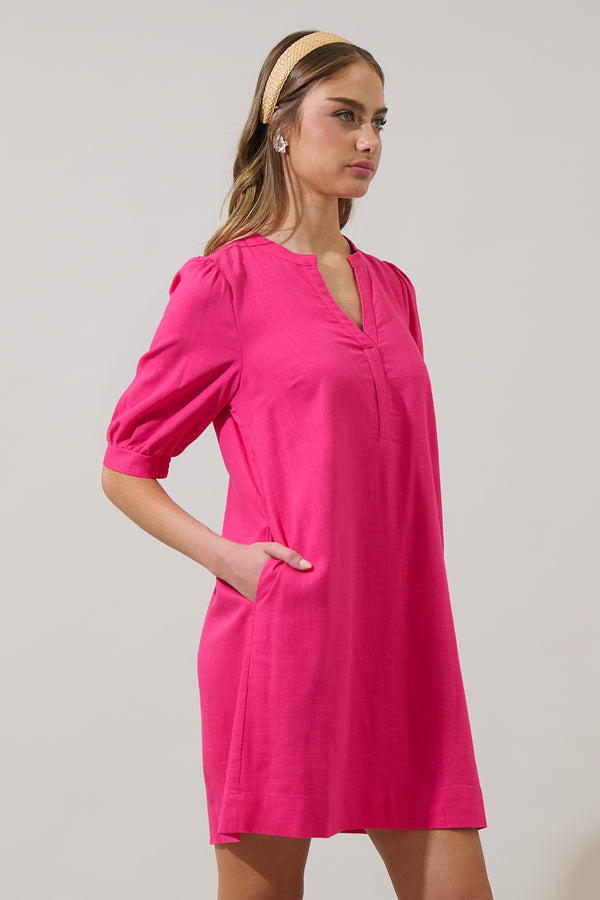 Sugarlips Ayline Linen Shift Mini Dress