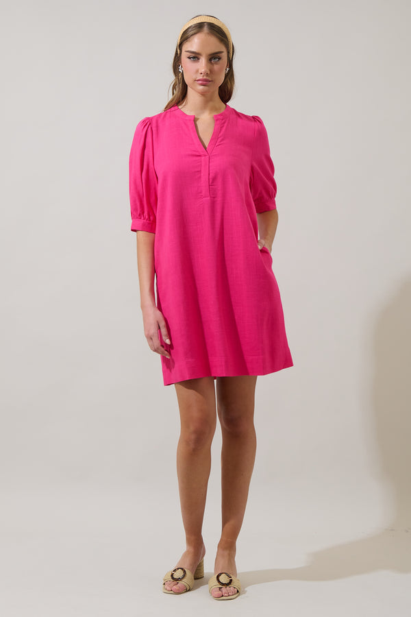 Sugarlips Ayline Linen Shift Mini Dress
