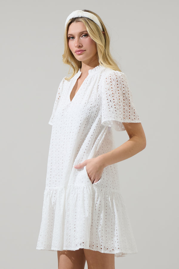 Sugarlips Azari Eyelet Shift Mini Dress