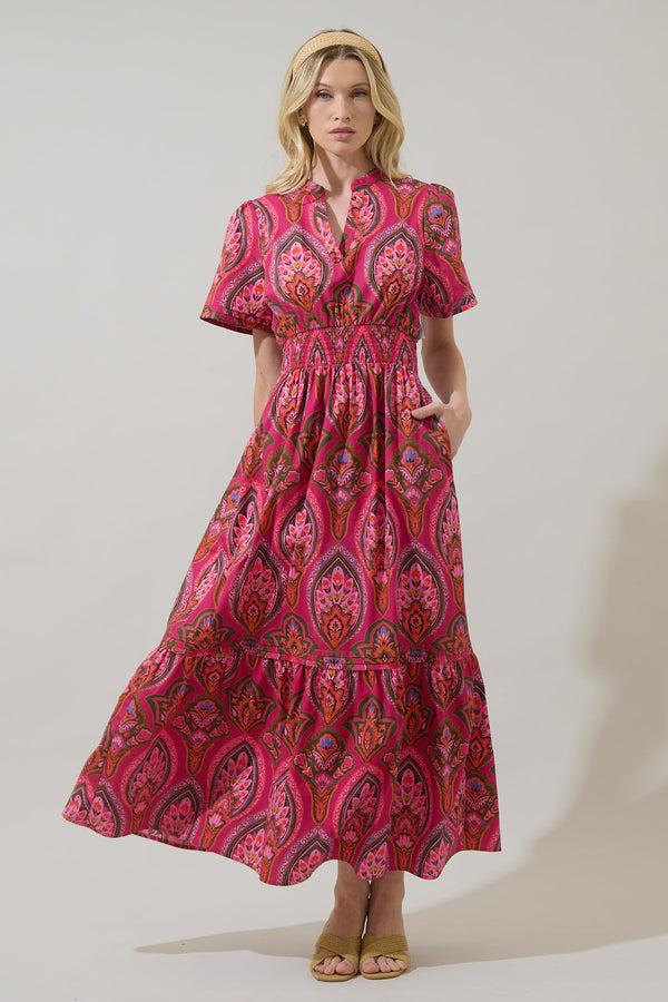Sugarlips Azura Paisley Belraj Poplin Maxi Dress
