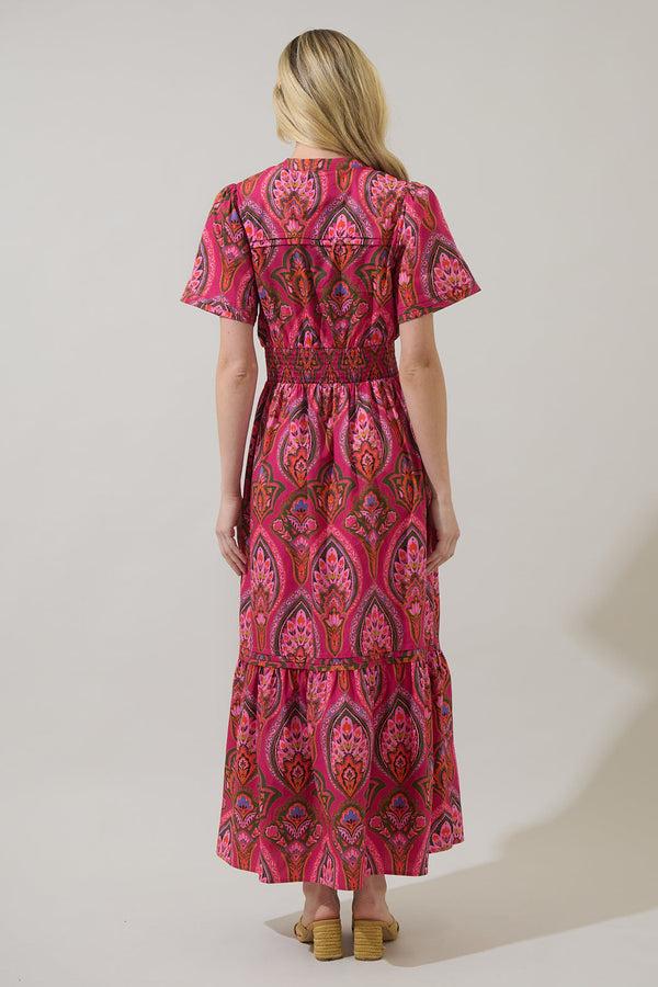 Sugarlips Azura Paisley Belraj Poplin Maxi Dress