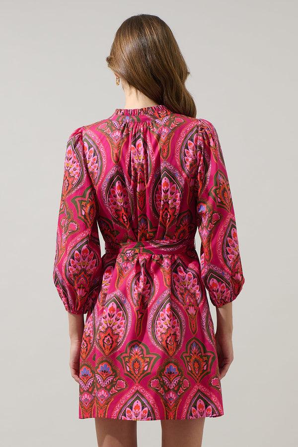 Sugarlips Azura Paisley Eira Poplin Mini Dress