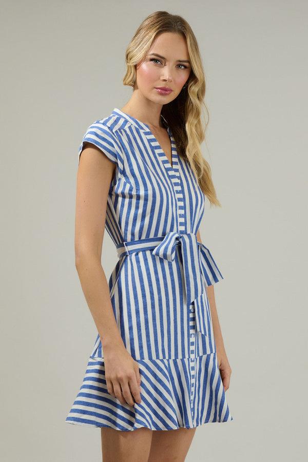 Sugarlips Babette Striped Shirt Mini Dress