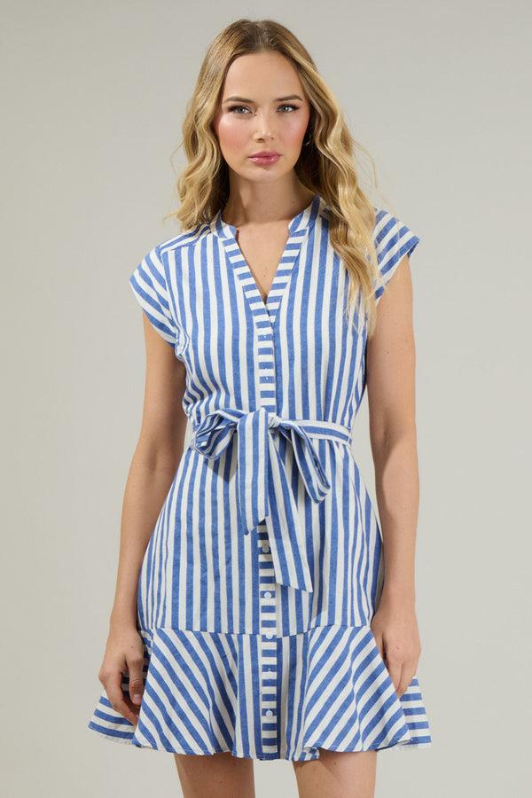 sugarlips Babette Striped Shirt Mini Dress