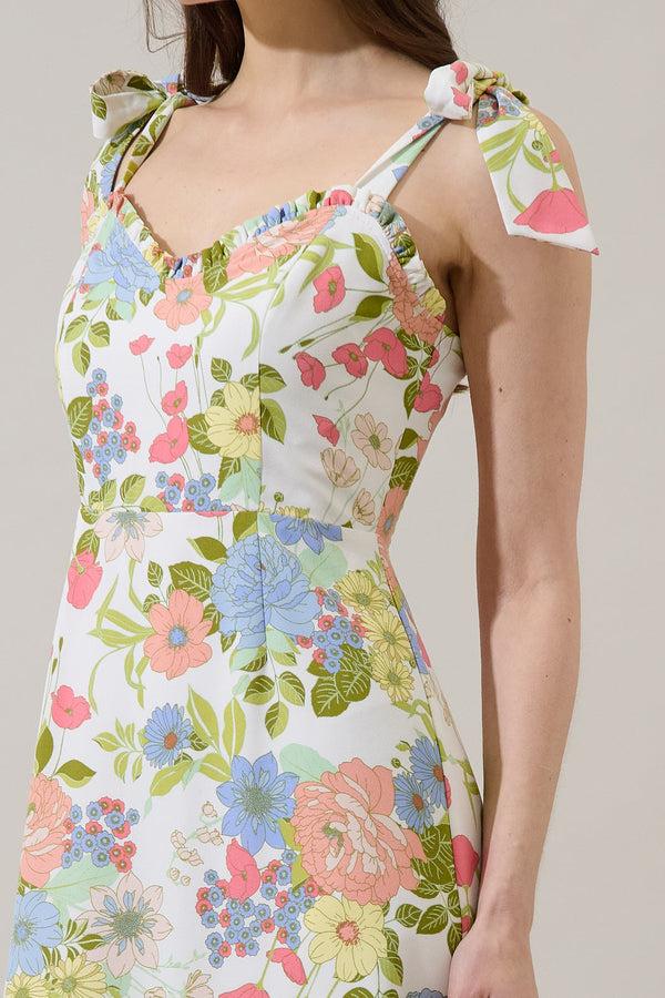 Sugarlips Baker Tie Strap Midi Dress Esther Floral
